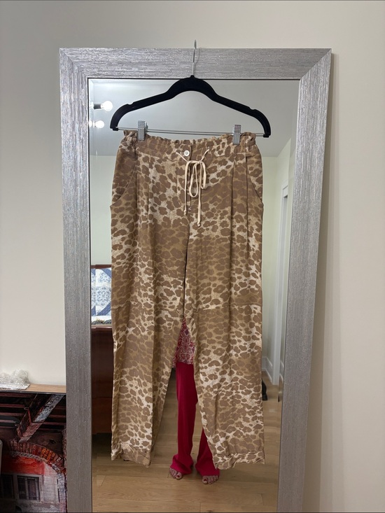 Aritzia Pants - Aritzia Brown Animal Print Drawstring Pants